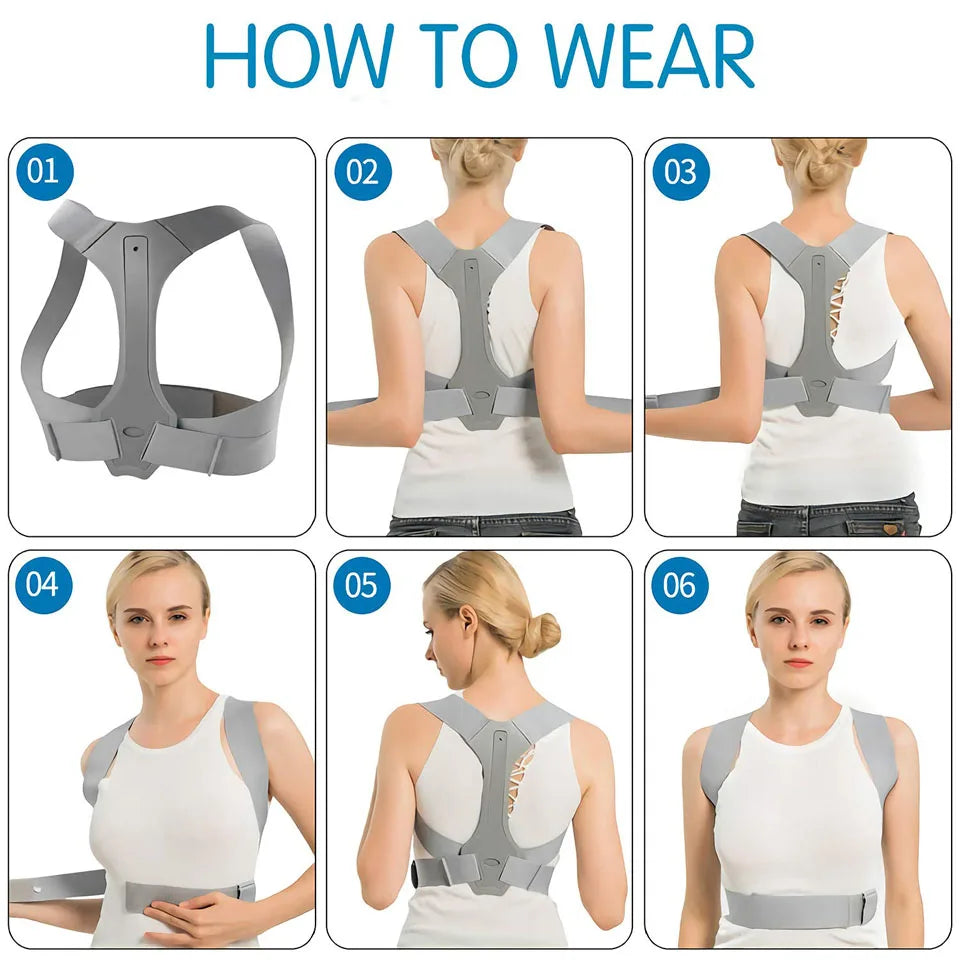 Posture Corrector Back Support Brace for Women & Men, Comfortable Ergonomic Design Back Straightener/Shoulder Strap