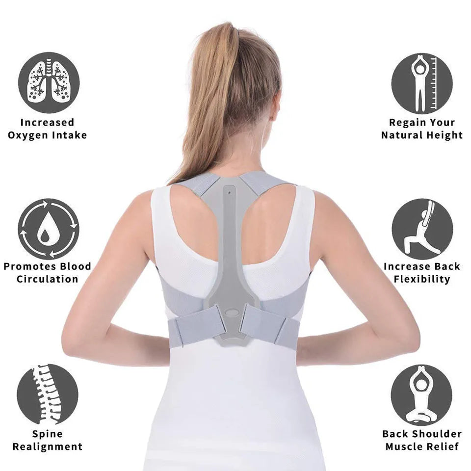 Posture Corrector Back Support Brace for Women & Men, Comfortable Ergonomic Design Back Straightener/Shoulder Strap