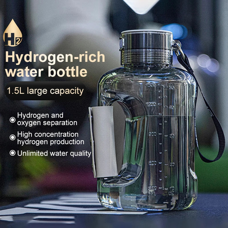 Hydrogen Water Bottle 1.5L Hydrogen Rich Portable Sports Water Bottle BPE Free Rich Molecular Hydrogen Water Generator