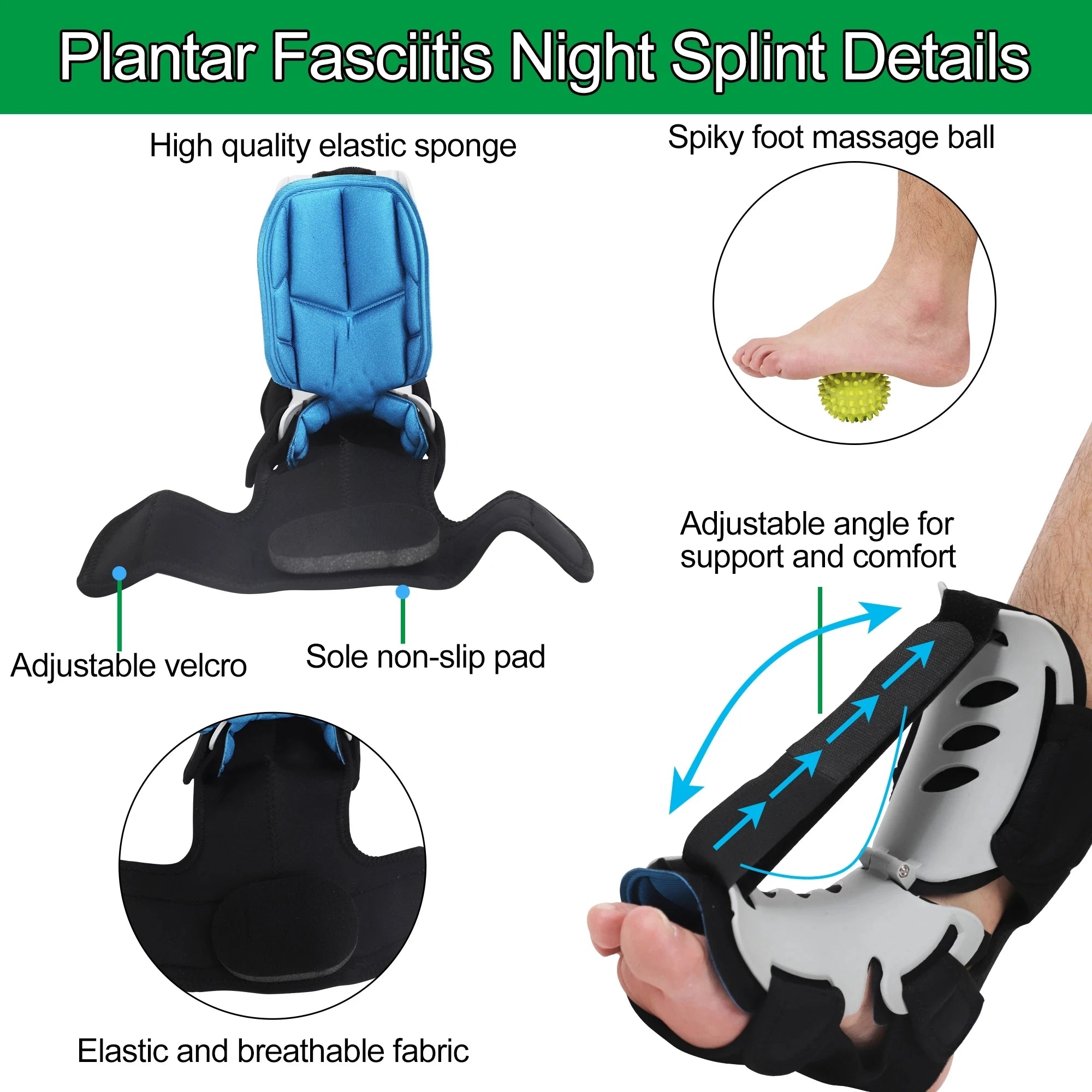 Drop Foot Night Splint Brace Strap Foot Drop Orthosis Posture Corrector Ankle Support Foot Support Brace Ankle Joint Fixed Strip