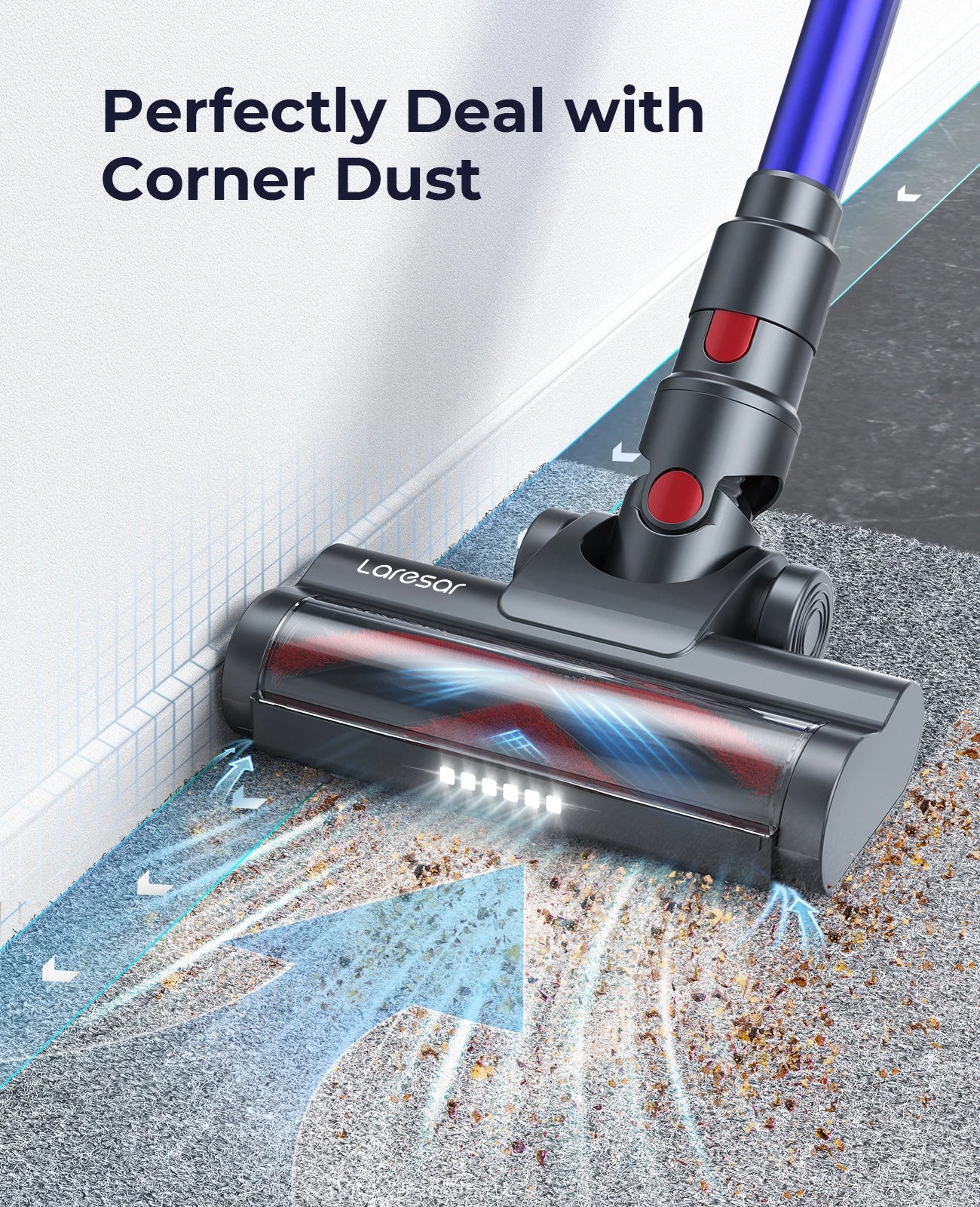 Laresar Elite 5 33Kpa Cordless Vacuum Cleaner Home Appliance 400W 55 Mins Anti-tangle Design Wireless Handheld Carpet Pet Hair