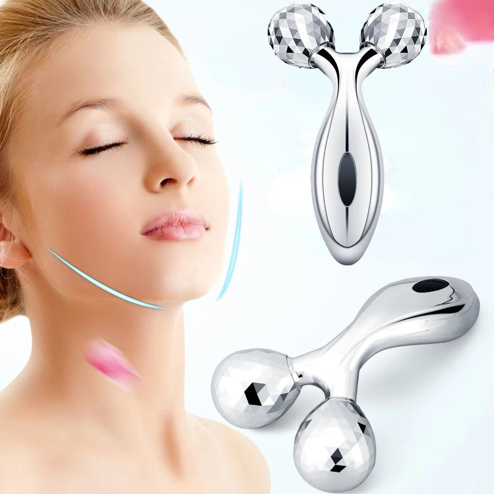 3D Roller Massager Face Massage Y Shape 360 Rotate Thin Face Body Shaping Relaxation Lifting Wrinkle Remover Facial Massage