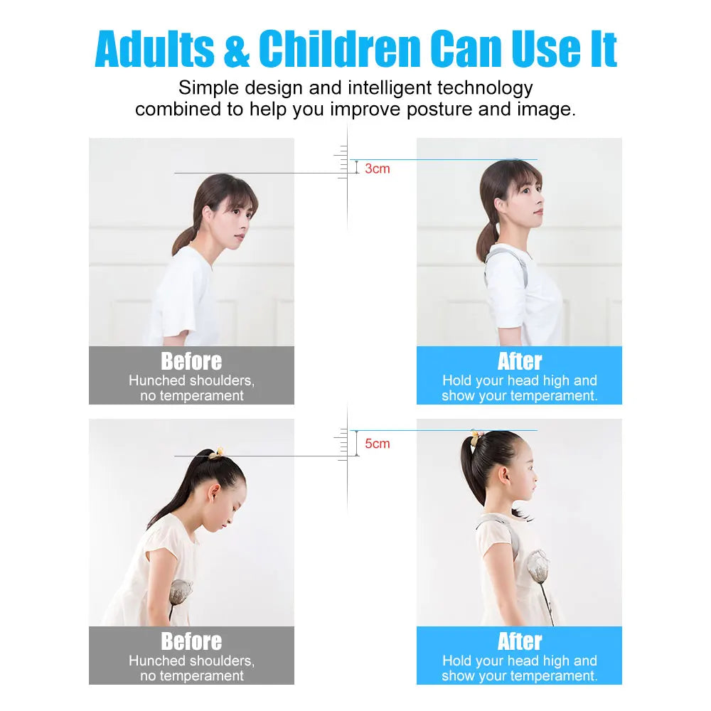 Back Strap Shoulder Brace Posture Corrector Kid Posture Adjuster Children Adult Sitting Posture Adjusting Vibration Back Support
