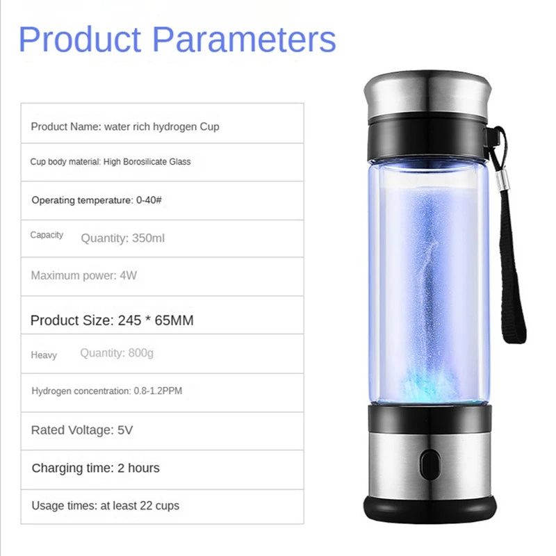 1 PCS Hydrogen Generator Water Cup Portable Super Antioxidants Hydrogen Water Bottle