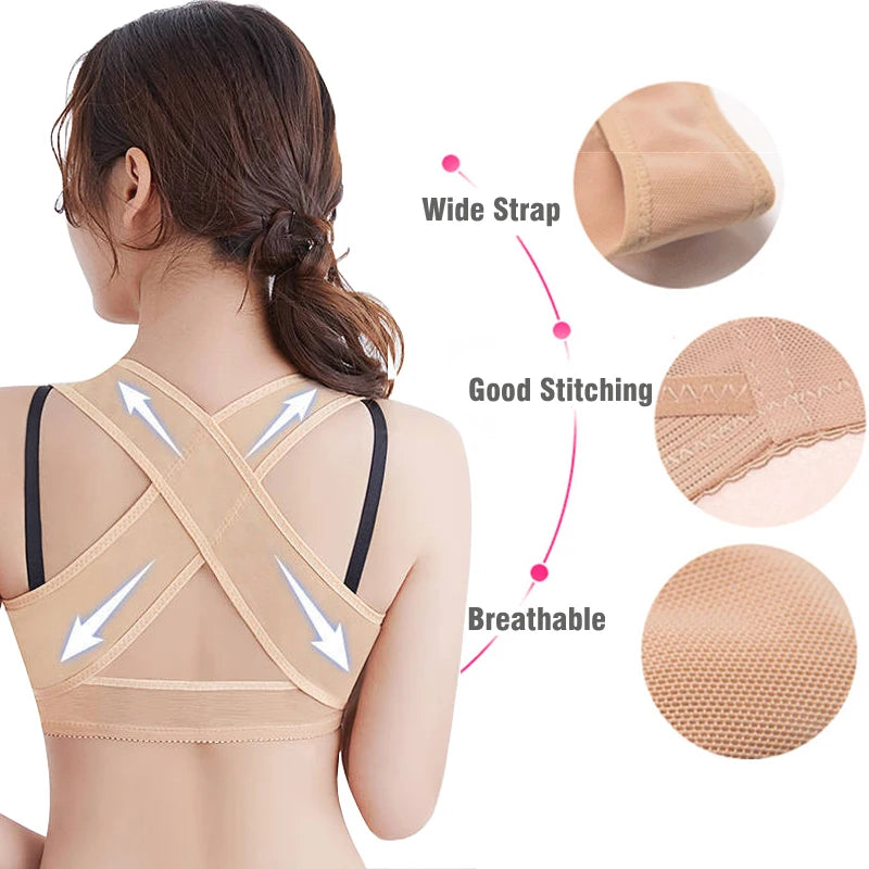 Posture Corrector Back Support Strap Shoulder Support Chest Lift Body Shaper X-Shaped Hump Correction Underwear Back Brace