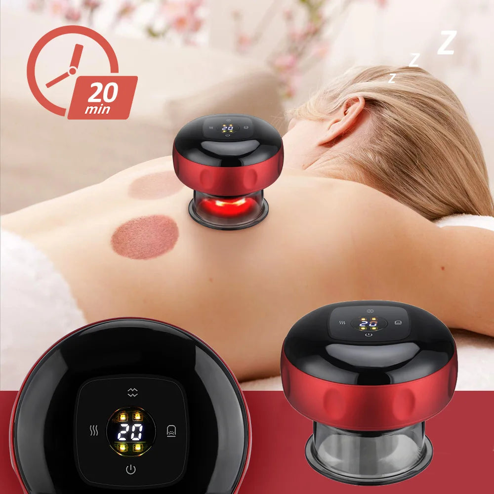 Electric Vacuum Cupping Massage Body Suction Cups Anti Cellulite Therapy Massager Beauty Health Guasha Scraping Fat Burning Slim