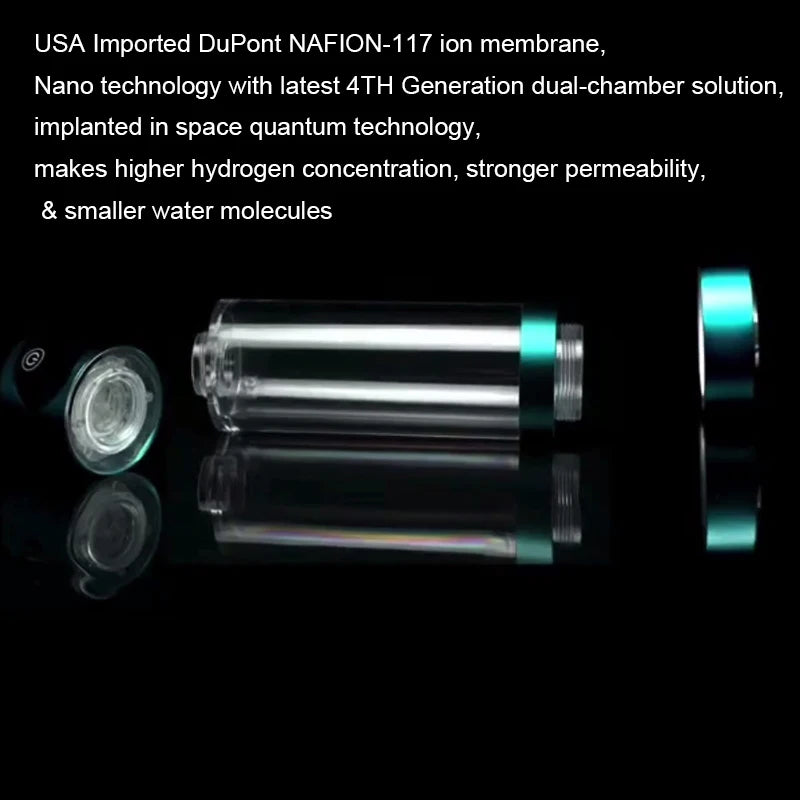 NEW 8th Generation Nano Hydrogen Water Generator Bottle DuPont SPE/PEM Water Hydrogenator OLED Display Hydrogen-rich Water Cup