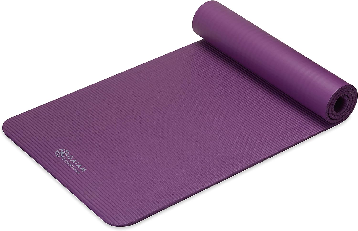 Gaiam Essentials Thick Yoga Mat Fitness & Exercise Mat with Easy-Cinch Yoga Mat Carrier Strap, 72"L x 24"W x 2/5 Inch Thick