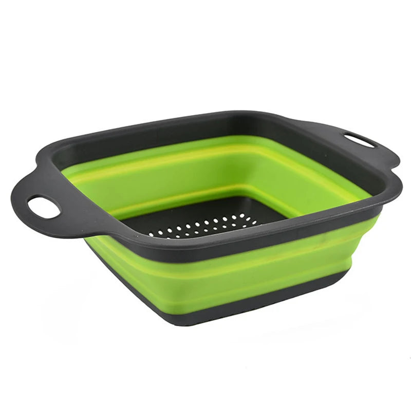 Foldable Drain Basket Silicone Collapsible Colanders Fruit Vegetable Baskets Folding Strainers Creative Gadget Kitchen Organizer