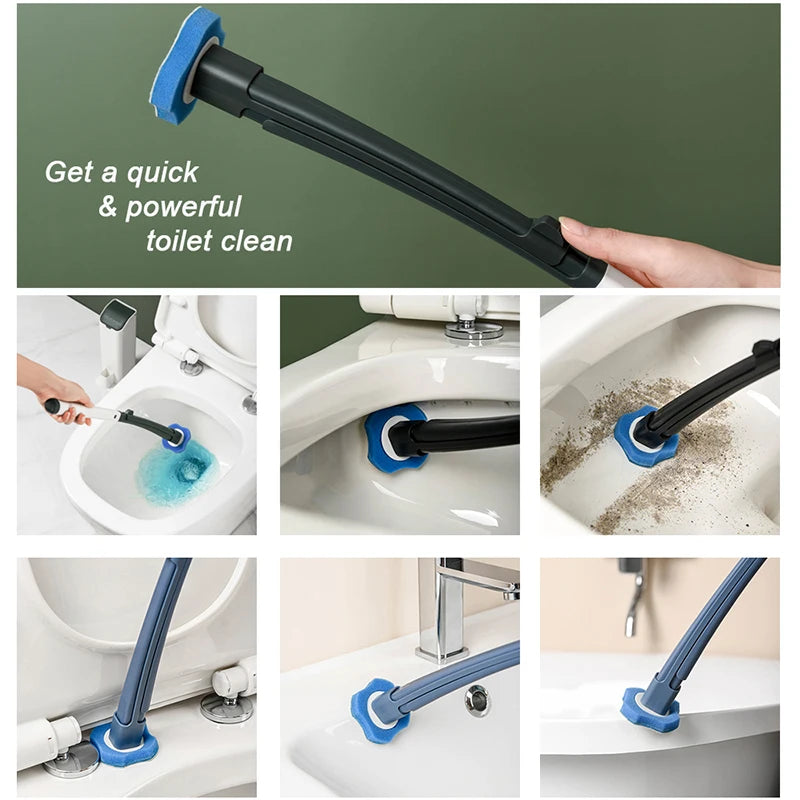 Disposable Toilet Cleaning Brush Set - Deep Cleaning Wand for Bathroom & Kitchen