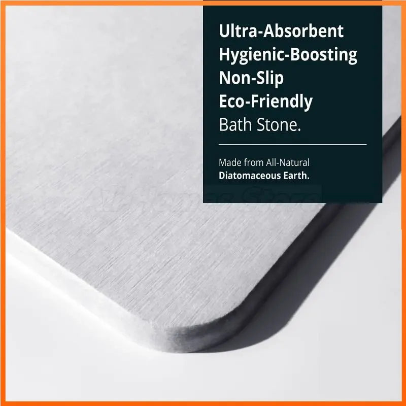 Stone Bath Mat - Diatomaceous Earth, Non-Slip & Quick Drying