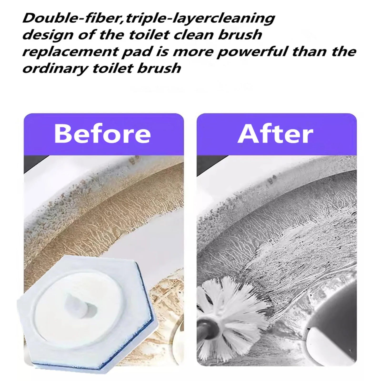 Toiletwand Disinfecting Brush Refills Toilet Bowl Cleaner 10pcs Disposable Toilet Brush Double Layer Fibre Toilet Brush Cleaning